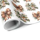 Einfaches grünes Kraut aus Goldterracotta Weihnach Geschenkpapier (Rolleneckpunkt)