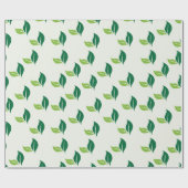 Einfaches grünes Leaf Gemustert Geschenkpapier (Flach)