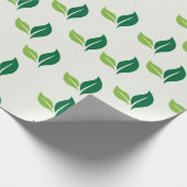 Einfaches grünes Leaf Gemustert Geschenkpapier (Ecke)