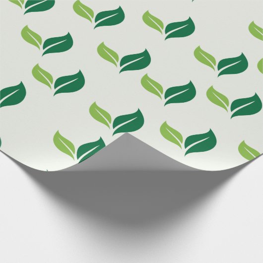Einfaches grünes Leaf Gemustert Geschenkpapier (Ecke)