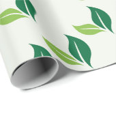 Einfaches grünes Leaf Gemustert Geschenkpapier (Rolleneckpunkt)