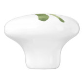 Einfaches grünes Leaf, Natur Keramikknauf (Seitenansicht)