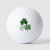 Einfaches grünes minimalistisches Kleeblatt  Golfball (Vorderseite)
