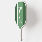 Einfaches grünes minimalistisches monogramm pickleball schläger (Links)