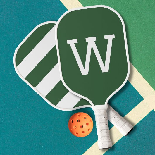 Einfaches, grünes, minimalistisches, monogrammiert pickleball schläger