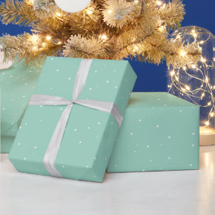 Einfaches grünes Schneeflockenmuster-Geschenkpapie Geschenkpapier
