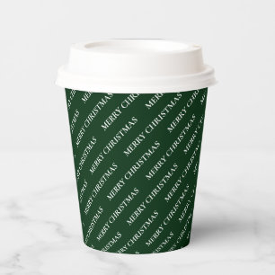 Einfaches grünes Weihnachts-Feiertags-Custom-Text- Pappbecher