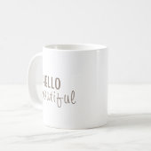 Einfaches hallo-schöne Typografie Kaffeetasse (Vorderseite Links)