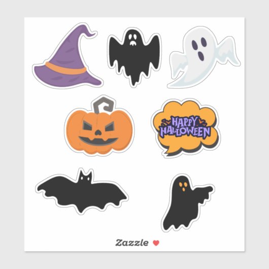 Einfaches Halloween Aufkleber (Blatt)