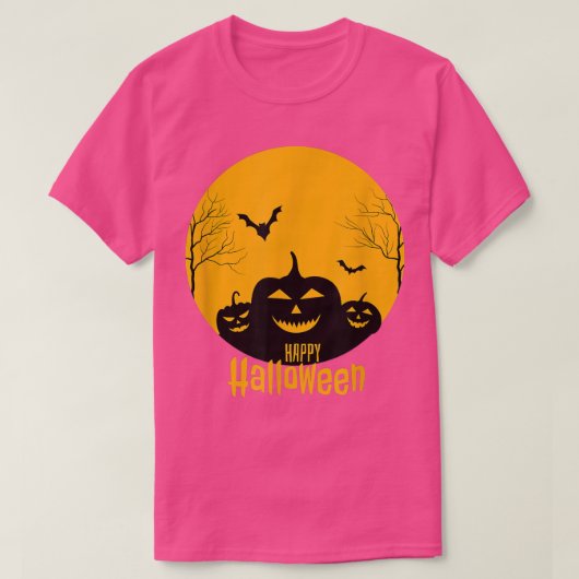 Einfaches Halloween-Beängstigender Kürbisnächtende T-Shirt (Design vorne)