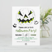 Einfaches Halloween-Jack-o-Laternen-Kürbisgesicht- Einladung (Stehend Vorderseite)