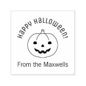 Einfaches Halloween-Kürbis-Torbogen-Nachricht Permastempel (Design)