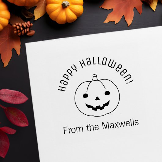 Einfaches Halloween-Kürbis-Torbogen-Nachricht Permastempel