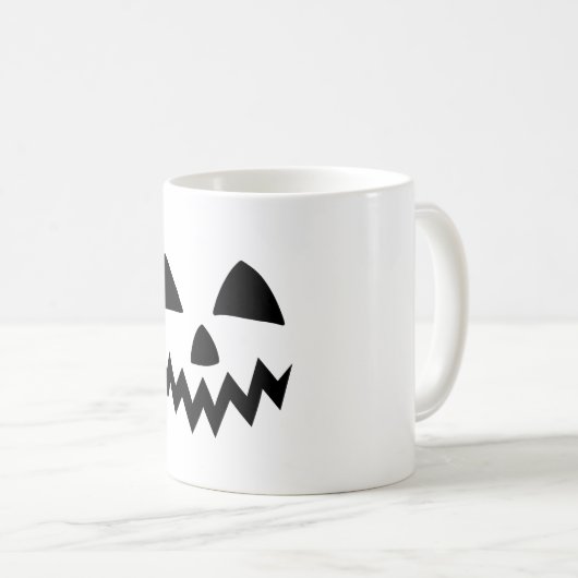 Einfaches Halloween-Kürbisgesichtsgeister beängsti Kaffeetasse (VorderseiteRechts)
