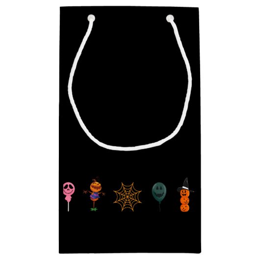 Einfaches Halloween-Kürbisgesichtsgeister beängsti Kleine Geschenktüte (Rückseite)