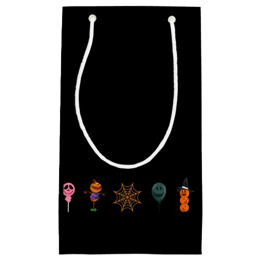 Einfaches Halloween-Kürbisgesichtsgeister beängsti Kleine Geschenktüte (Vorderseite)