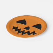 Einfaches Halloween-Kürbisgesichtsgeister beängsti Pappteller (Schrägansicht)