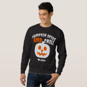 Einfaches Halloween-Orangenkürbis Sweatshirt (Vorne ganz)