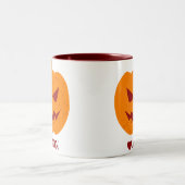 Einfaches Halloween-Orangenkürbis Zweifarbige Tasse (Mittel)