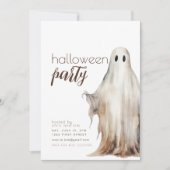 Einfaches Halloween-Party für Ghost Einladung (Vorderseite)