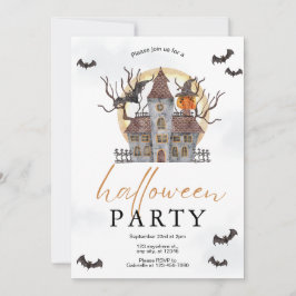 Einfaches Halloween-Party von Aquarellfarben Einladung