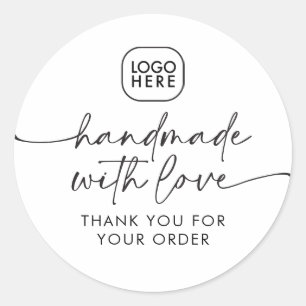 Einfaches Handgemachtes mit Liebe Modernes Busines Runder Aufkleber