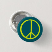 Einfaches handgemaltes, hellgelbes Friedenszeichen Button (Vorne & Hinten)