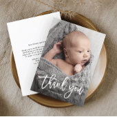 Einfaches handgeschriebenes Baby-Foto Dankeskarte