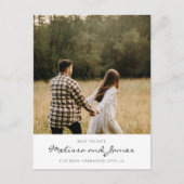 Einfaches, handgeschriebenes Foto Ankündigungspostkarte (Vorderseite)