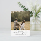 Einfaches, handgeschriebenes Foto Ankündigungspostkarte (Stehend Vorderseite)