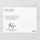 Einfaches handgeschriebenes Foto - Danke Rosa Postkarte (Rückseite)