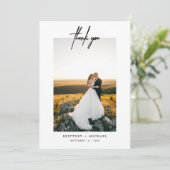 Einfaches handgeschriebenes Foto Dankeschön-Karte Dankeskarte (Stehend Vorderseite)