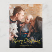 Einfaches handgeschriebenes Foto Frohe Weihnachten Postkarte (Vorderseite)