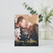 Einfaches handgeschriebenes Foto Frohe Weihnachten Postkarte (Stehend Vorderseite)