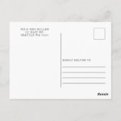 Einfaches handgeschriebenes Foto Hochzeit Vielen D Postkarte (Rückseite)