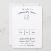 Einfaches handgeschriebenes Pumpkin Friendsgiving- Einladung (Vorderseite)