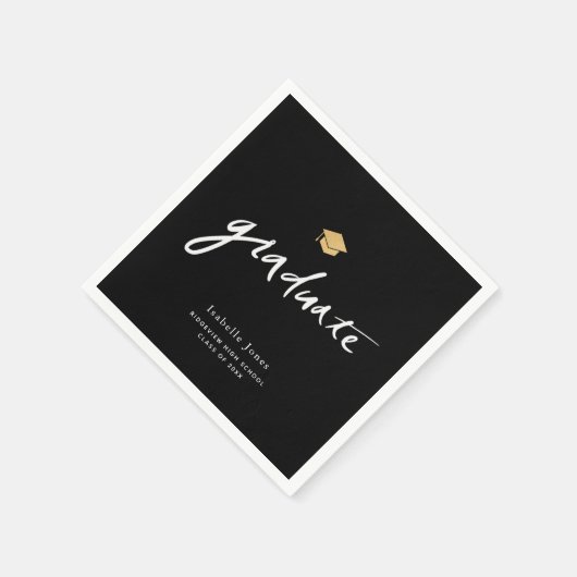 Einfaches handgeschriebenes Script Black Foto Absc Serviette (Ecke)