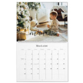 Einfaches handgeschriebenes Script-Foto Kalender (Mär 2026)