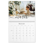 Einfaches handgeschriebenes Script-Foto Kalender (Mär 2026)