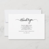 Einfaches handgeschriebenes Script Heart Wedding F Dankeskarte (Rückseite)