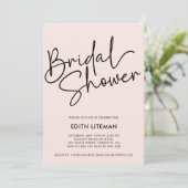 Einfaches handgeschriebenes Skript Elegantes rosa  Einladung (Stehend Vorderseite)