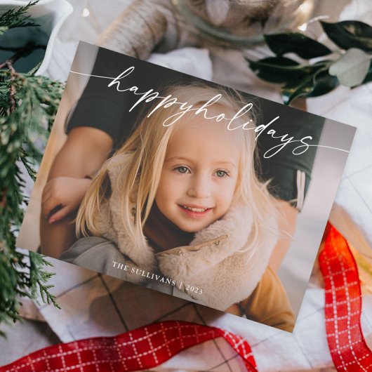 Einfaches handgeschriebenes Skript-Foto Feiertagskarte