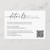 Einfaches handgeschriebenes Skript-Hochzeitdetails Begleitkarte (Vorderseite)