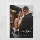 Einfaches handgeschriebenes Skript nur verheiratet Ankündigung (Vorderseite)