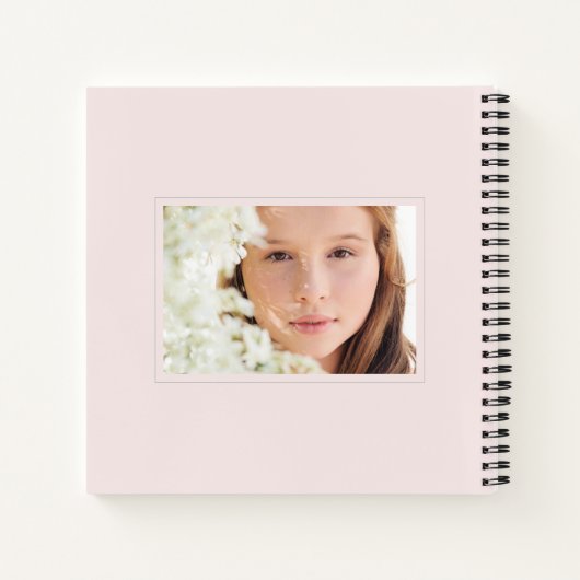 Einfaches handgeschriebenes Skript Rosa Foto Absch Notizblock (Rückseite)