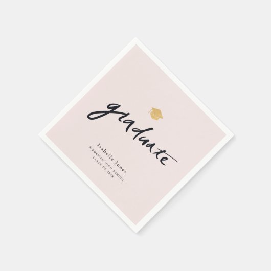 Einfaches handgeschriebenes Skript Rosa Foto Absch Serviette (Ecke)