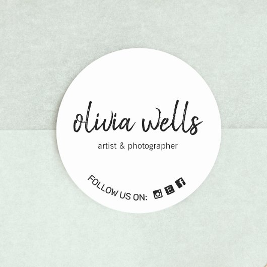 Einfaches handgeschriebenes Skript-Schriftart Soci Runder Aufkleber