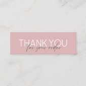 Einfaches handgeschriebenes Skript Vielen Dank Pin Mini Visitenkarte (Vorderseite)