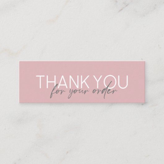 Einfaches handgeschriebenes Skript Vielen Dank Pin Mini Visitenkarte (Vorderseite)