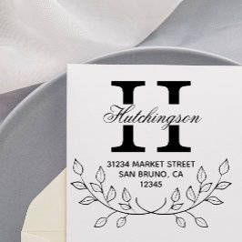 Einfaches handgezeichnet Kraut | Grüne Rücksendead Permastempel